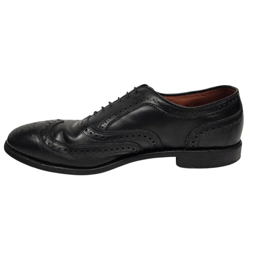 Allen Edmonds McAllister Oxford Men 11.5 D Black Leather Wingtip 6205 Shoes Vtg